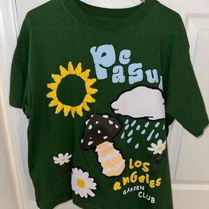 PacSun Green and Yellow Short Sleeve Tees with Playful Graphics